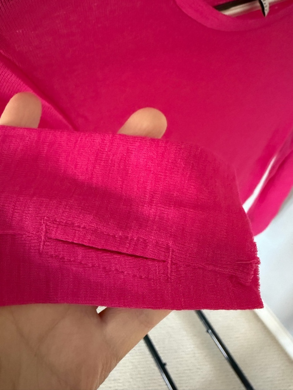 COS Hot Pink Ribbed Crew Neck Top - Picture 4 of 7